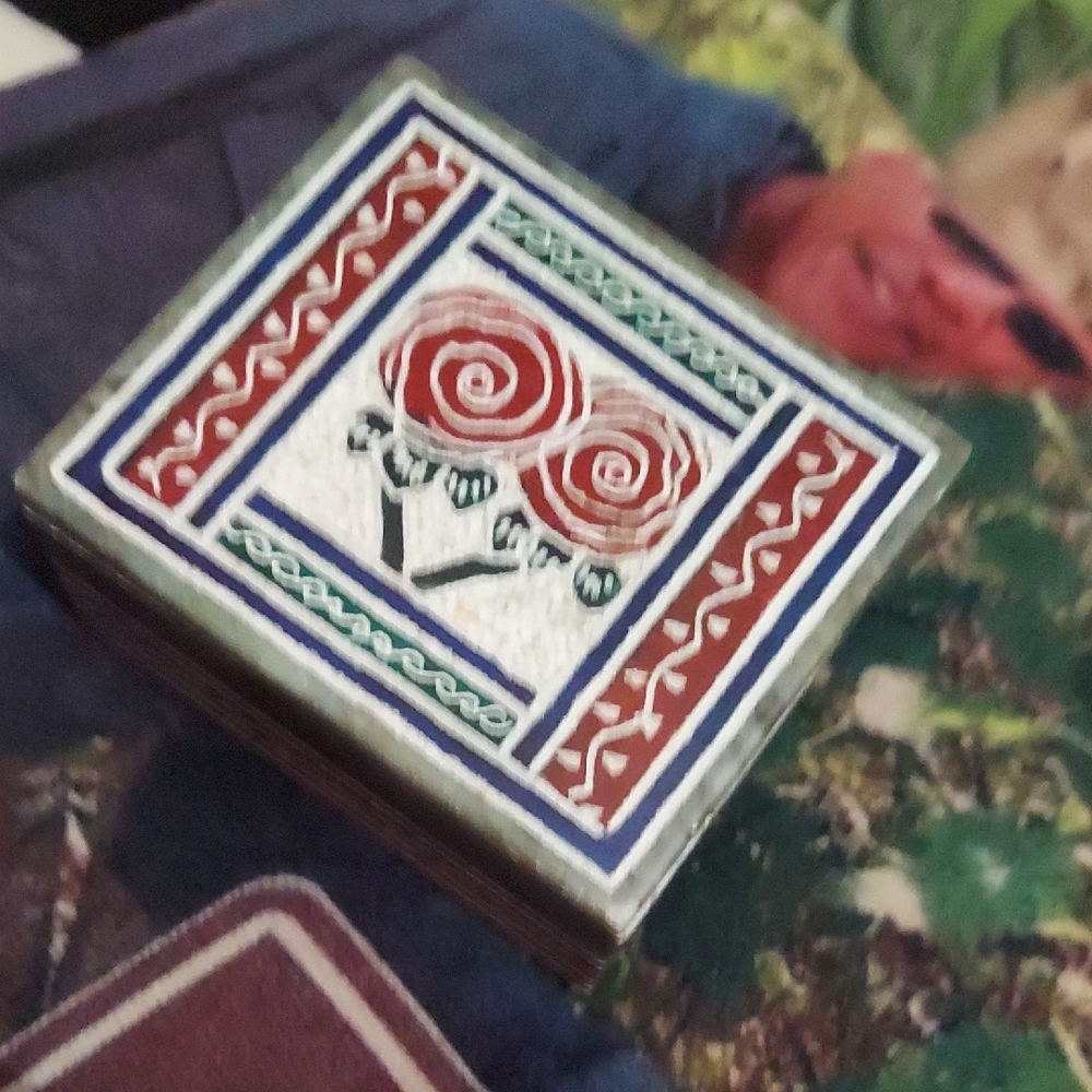Vintage Stone / Clay ?! Grateful Dead Inspo Stash / Trinket Box